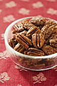 Small Glass Bowl of Candied Spiced Pecans