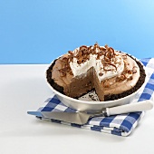 Chocolate Cream Pie with a Slice Removed