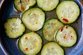 Marinated Sliced Cucumber in a Dish