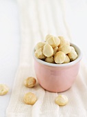 Macadamia Nuts in a Pink Bowl