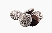 Dark Chocolate Nonpareils; White Background
