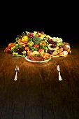 Large Assortment of Vegetables; Steak on a Plate