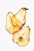 Three Pear Wafers on a White Background