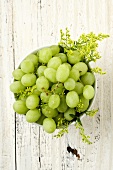 Green Grapes in a Container; From Above