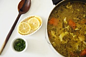 Pot of Homemade Chicken Soup