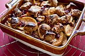 Apple Brown Betty in Baking Dish on a Cooling Rack