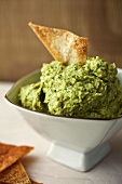 Bowl of Guacamole with Chips 