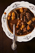 Bowl of Hungarian Beef Goulash Made with Paprika