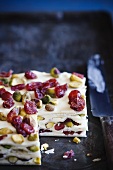 Marzipan, Pistachio and Cranberry Squares