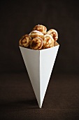 Mini Pancakes in a Paper Cone