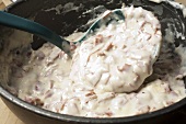 Creamed Chipped Beef in a Pot with a Ladle