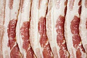 Strips of Raw Bacon; Full Frame