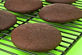 Chocolate Whoopie Pie Shell on Cooling Rack