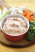 Tomato Dip with Raw Veggies for Dipping