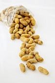 Whole Peanuts Spilling from a Plastic Bag