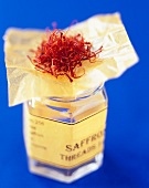 Saffron Threads on a Spice Jar