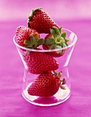 Whole Fresh Strawberries in a Glass