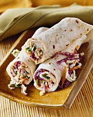 Cabbage, spring onions, carrots and mushroom wraps