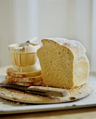 Sliced Homemade Bread Loaf with Butter