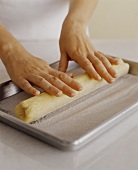 Rolling Dough in Granulated Sugar