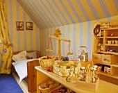 A childrens' room with a shop