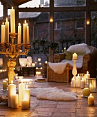 Decorative candles in a living room