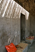 A shady seating area in a dammuso (Pantelleria, Sicily, Italy)