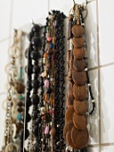 Necklaces made of plastic and wood