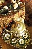 A tea break with a samovar in room done in North African style