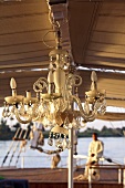 Crystal tear drop chandelier, Nile, Egypt