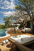 A South African house with a terrace and a pool