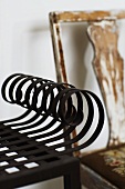 Detail of a piece of furniture - metal bent into curves