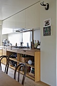 Wooden fitted units in modern kitchen