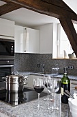 Modern kitchen with white fitted units