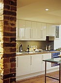 White fitted units in kitchen