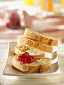 White bread with jam