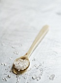 A horn spoon of coarse salt