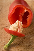 A hollowed out pepper
