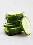 A pile of cucumber slices