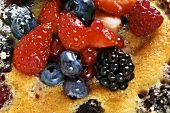 Almond bake with berries (close-up)