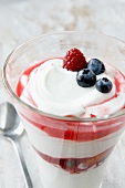 Quark with fruit sauce and berries