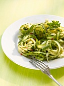 Tagliatelle with green asparagus