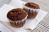 Two chocolate muffins