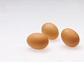 Three brown eggs