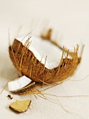 A coconut, broken open