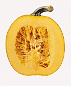 A giant pumpkin, cut open