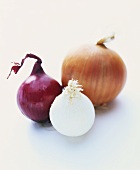 One red, one white and one brown onion