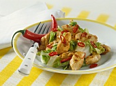 Chicken with Chinese cabbage and chili