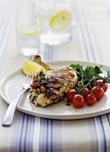 Chicken breast stuffed with ham and parsley