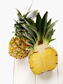 Two pineapple halves